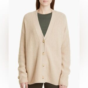 Vince Beige V-Neck Wool and Cashmere Sweater size S